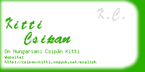 kitti csipan business card